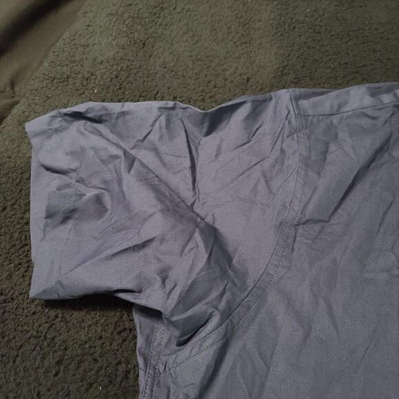 NWT Galaxy Mens Button Up Shirt Blue Size 2XL Cotton Blend Short Sleeve Slim Fit - Picture 10 of 12